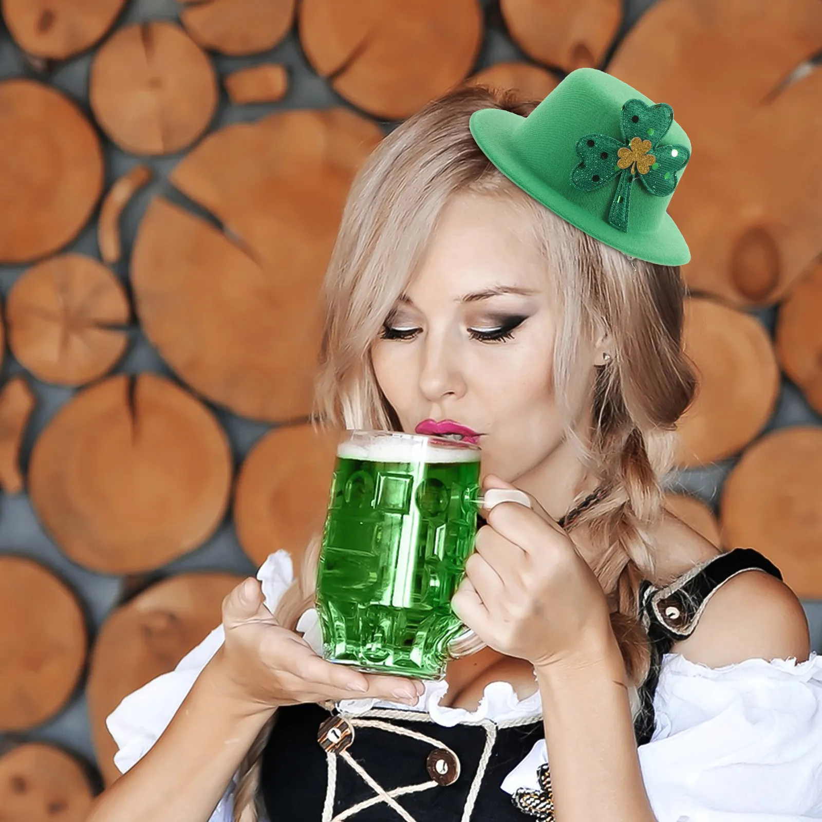 

3 шт. зеленых заколок для волос в виде праздничных колпаков, аксессуары ко Дню Святого Патрика для женщин, праздничные декоративные украшения для волос