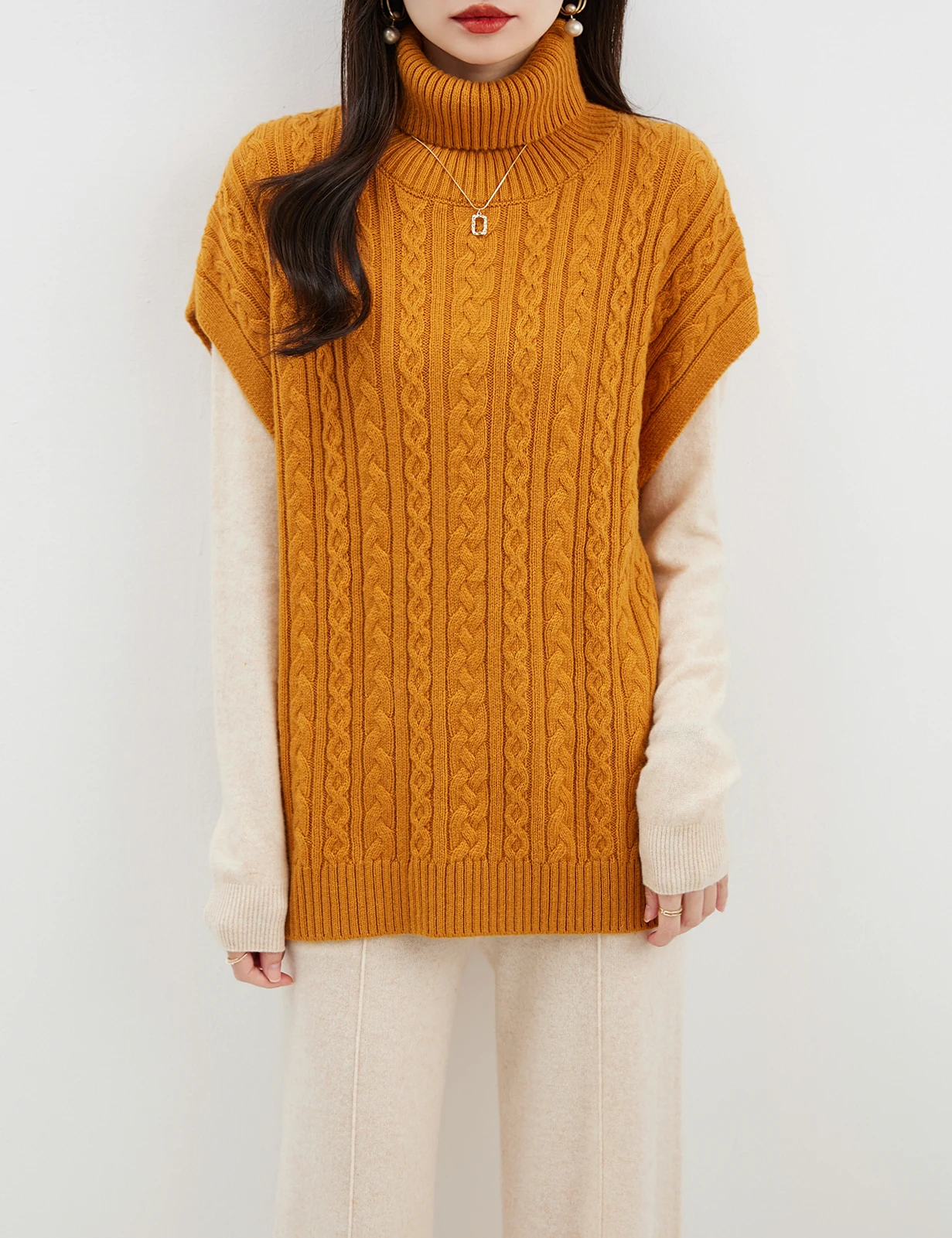 EU Size Sweater Merino Wool Women's Sweaters 2023 Fall Winter Fashion Turtleneck Tops Knit Vintage Long Pullover Female Clothing