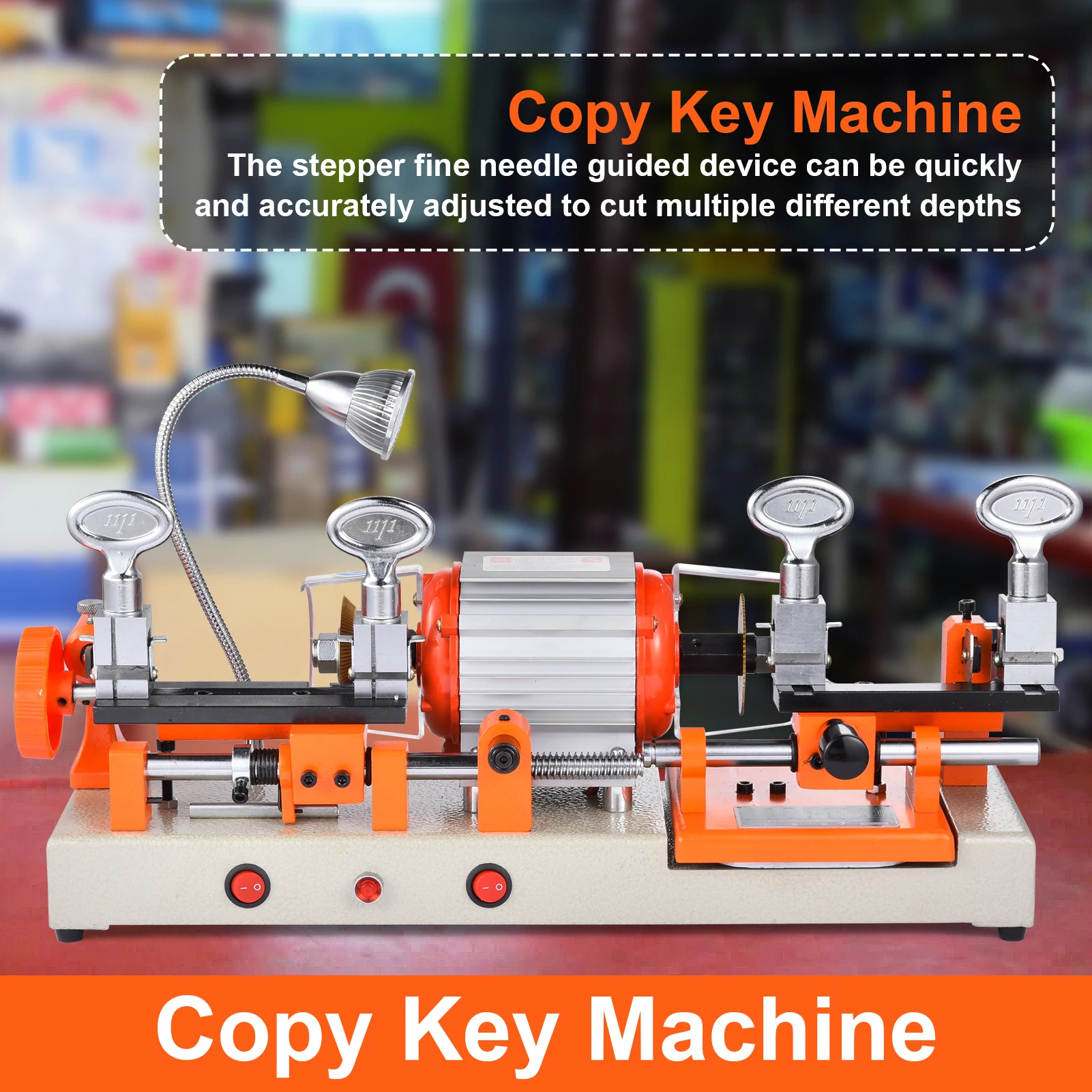 110V Durable Key Duplicating Machine Horizontal Car Key Cutting Duplicator for Metal Key Copying and Locksmith Use