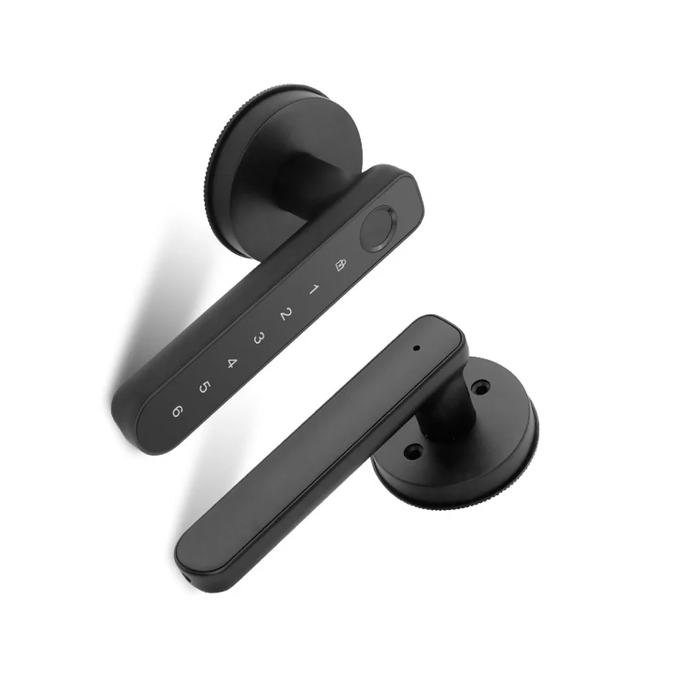 

Smart Handle Lock Supports Fingerprint Password and Card Entry One Touch Open Design for Interior Exterior Doors