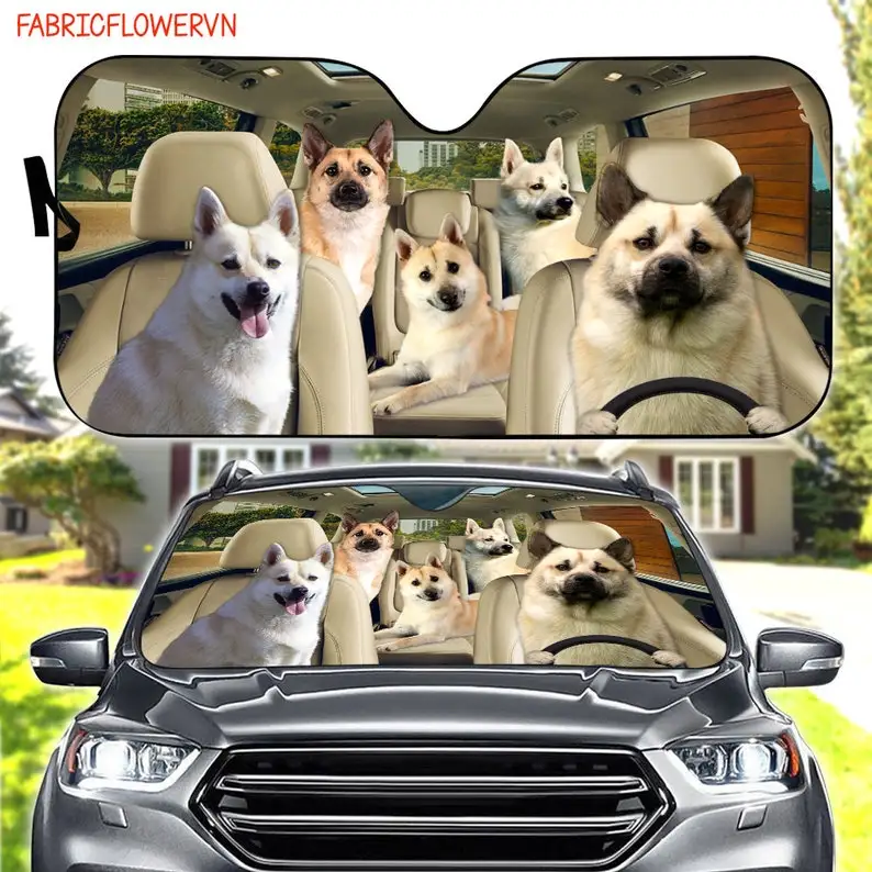 Norwegian Buhund Car Sunshade, Norwegian Buhund Car Decoration, Dogs Windshield, Dog Lovers, Dog Car Sunshade, Gift For Mom, Gif