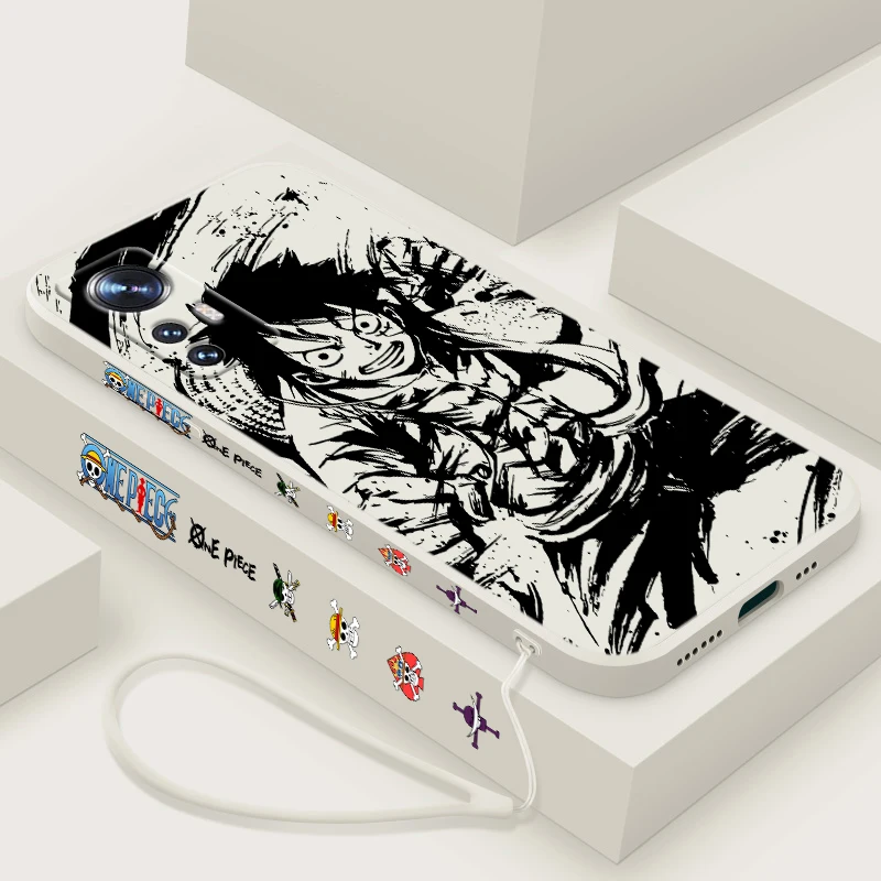 Cartoon O-one Pieces Cute For Xiaomi Mi 13 12T 12S 12X 11i 11X 11T 10T 10S Lite Pro Ultra Liquid Left Rope Phone Case image 4