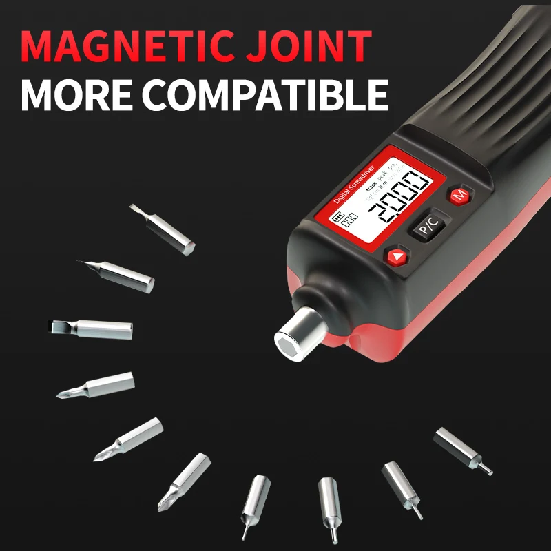 1/4Inch Digital Display Preset Torque Driver Adjustable Torsional Screwdriver 0.5 N Wrench with 10pcs Bit car accessories tools