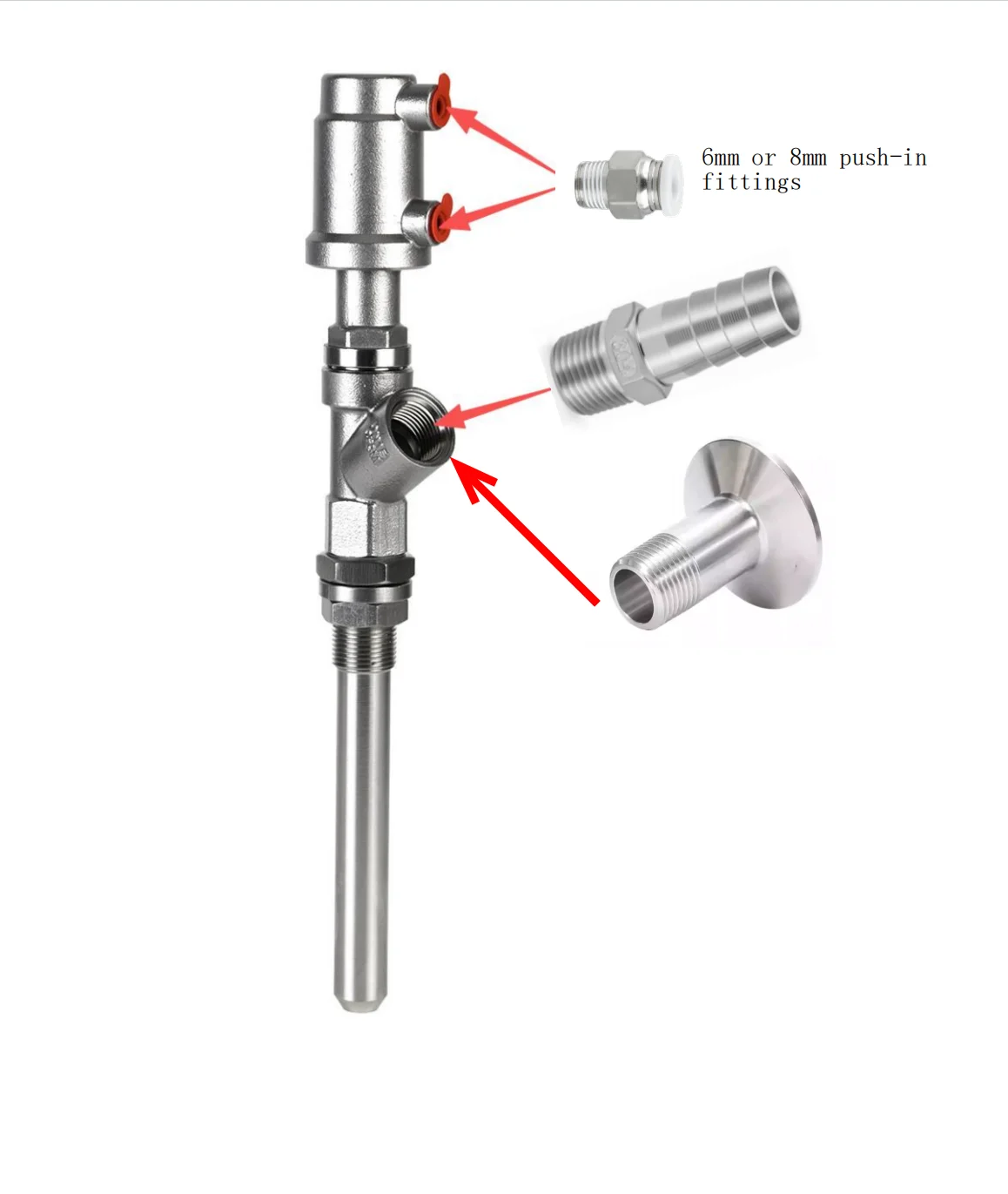 DN15 Pneumatic Angle Stainless Steel Beverage Filling Valve Extension Rod Anti-Drip Leak for Water and Oil Control