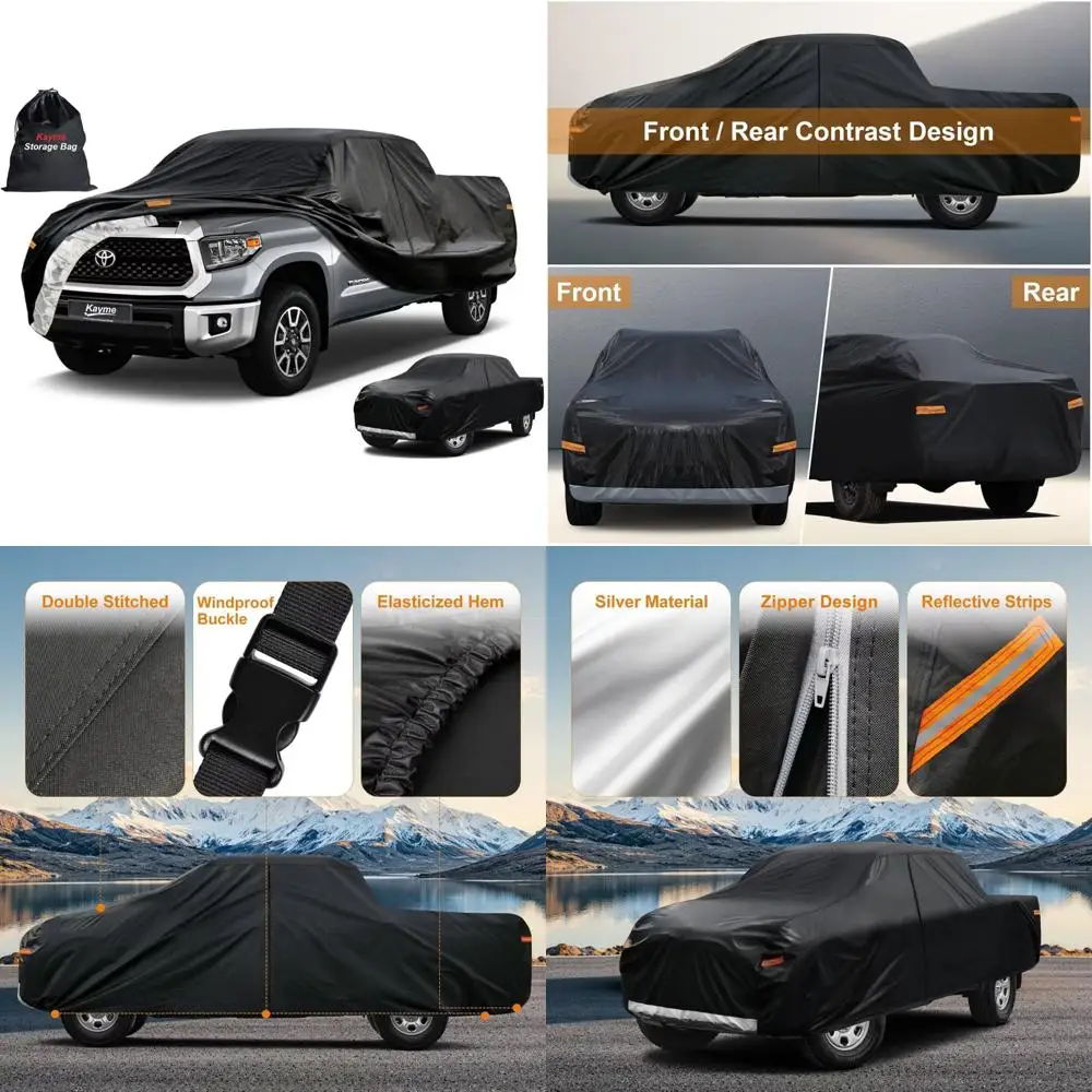 

Custom Fit Heavy Duty Outdoor Double Cab Short Bed Truck Cover for 1999-2021 Toyota Tundra Full Exterior Protection