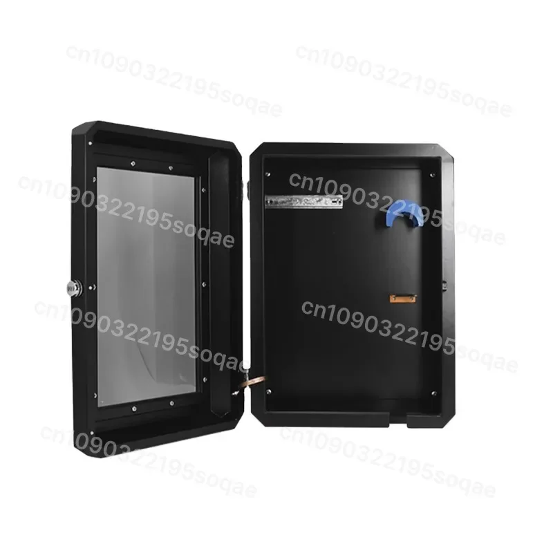 Outdoor Pole Mount Charger Protective Cabinet, Black Tempered Charging Pile Box