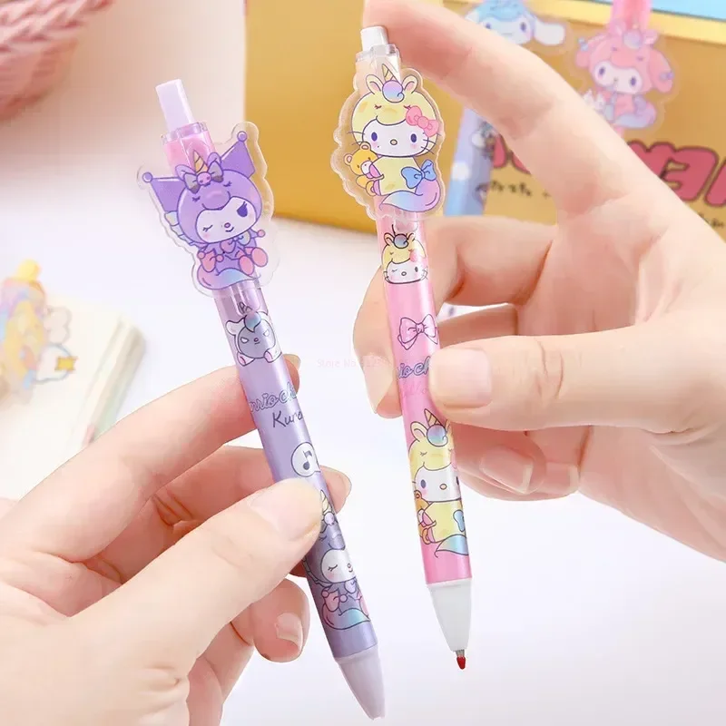 Imagem -05 - Sanrio Boxed Gel Pen Melody Cartoon Kuromi Cute Student Writing Imprensa Patch Canetas Escrita Suave das Crianças Novo 24 Pcs 48 Pcs 05 Milímetros