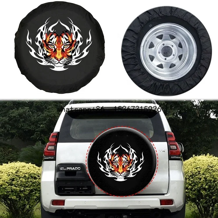 

Tire Cover Fit for Your SUV, Jeep, RV, Trailer, Truck, Waterproof Dust-Proof PVC Leather Tire Covers Custom logo