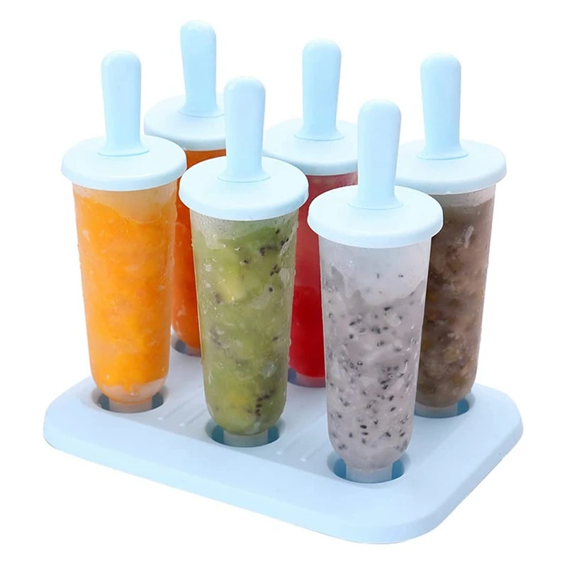 

Hot SV-6Pcs Popsicle Molds Ice Makers Ice Molds Ice Bar Maker Plastic Popsicle Mold Kids Ice Cream Tray Kitchen Supply
