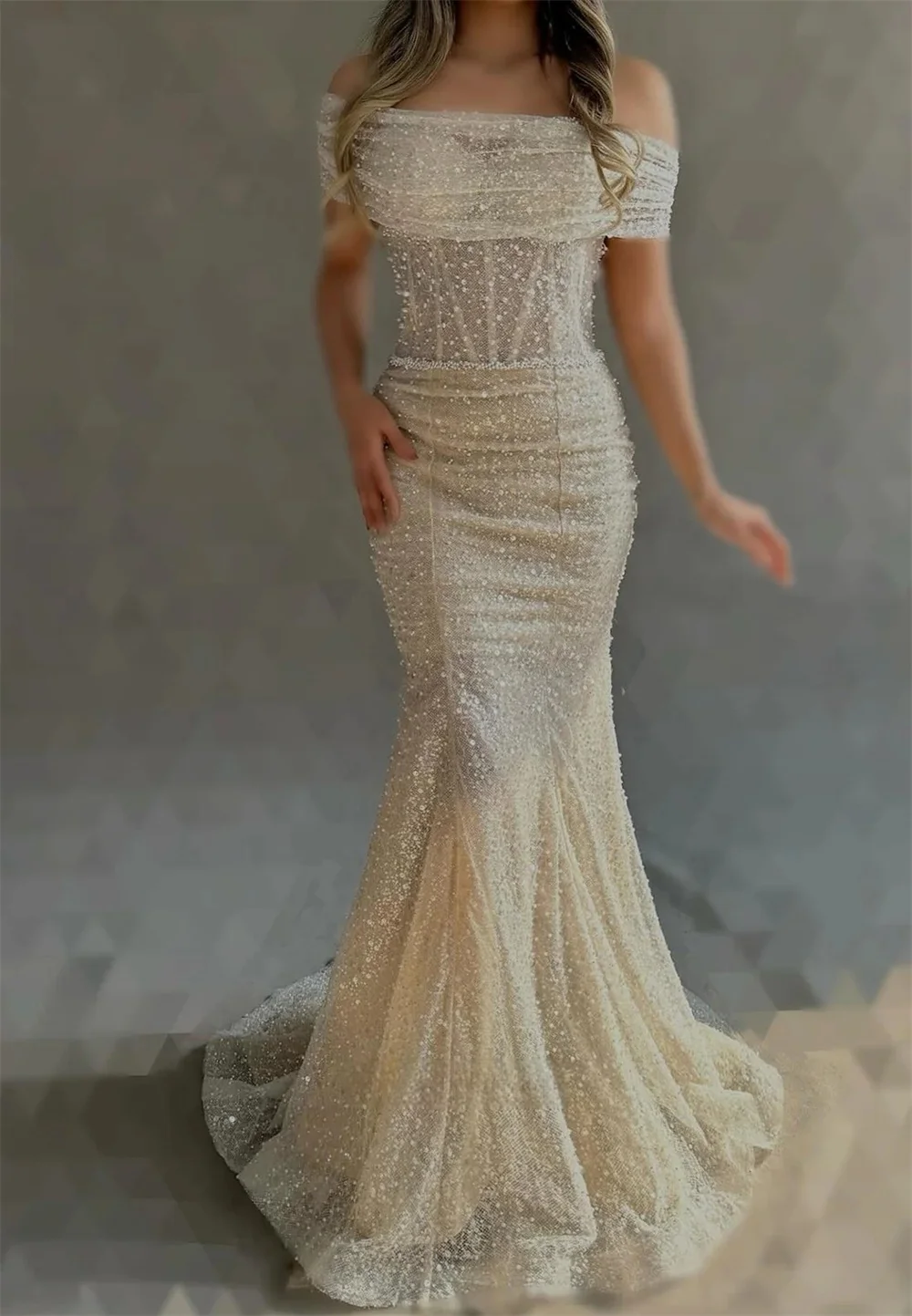 Mila Mermaid Beaded Prom Dresses Detachable Sleeves Customized Evening  Dresses Strapless Floor-Length vestidos de fiesta 2025