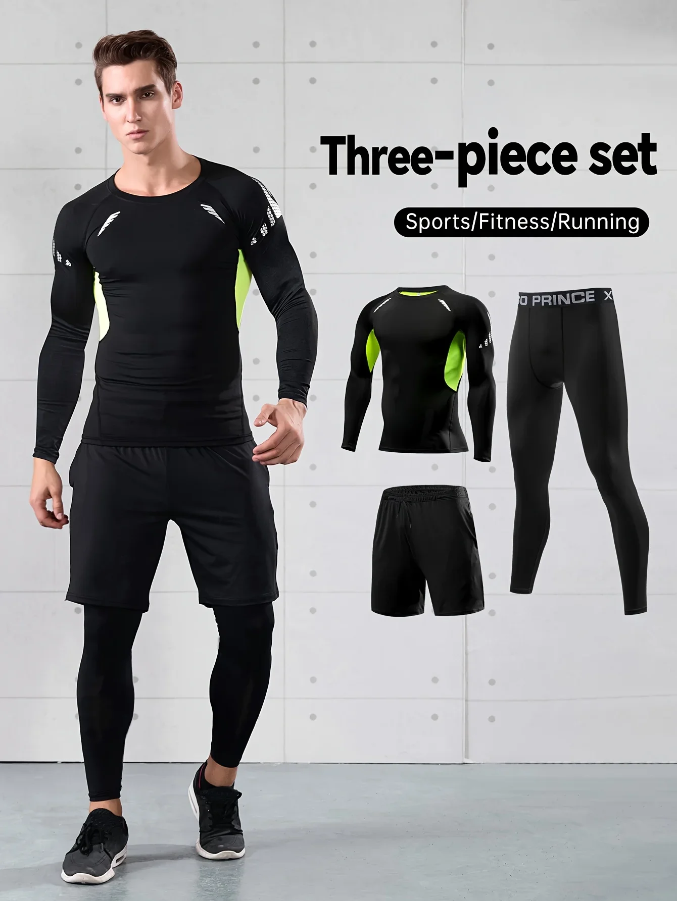 

Мужские облегающие костюмы, шорты, длинные рукава, длинные брюки, занятия спортом на открытом воздухе, дышащие и быстросохнущие.