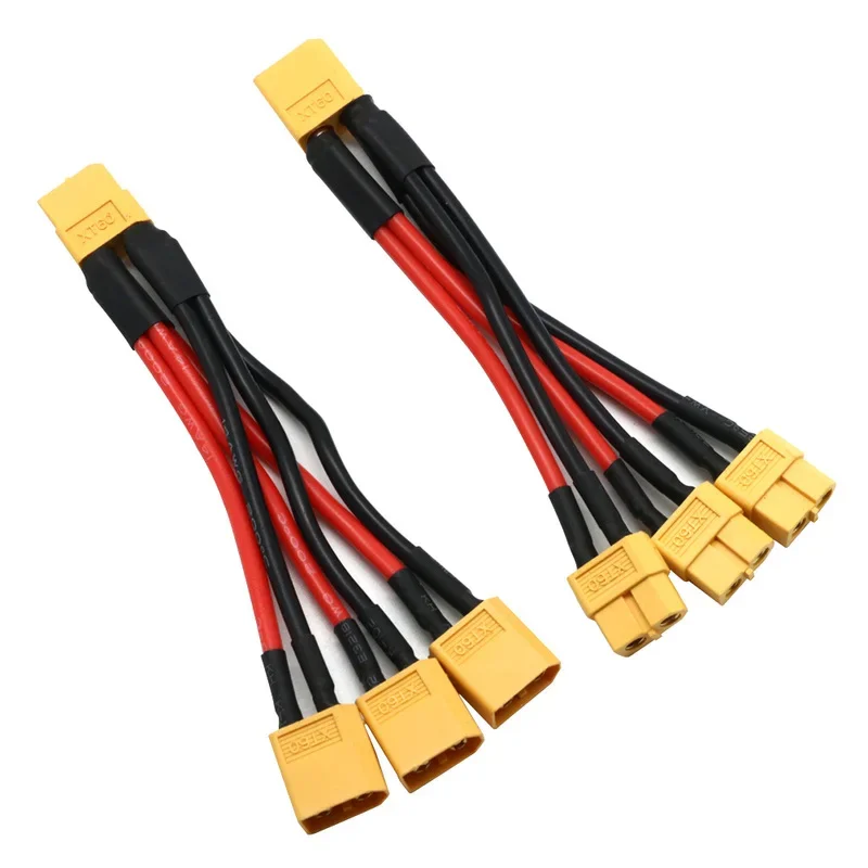 Silicon wire XT60 parallel battery connector male/female cable double extension Y splitter/RC battery motor with 3 way 14AWG