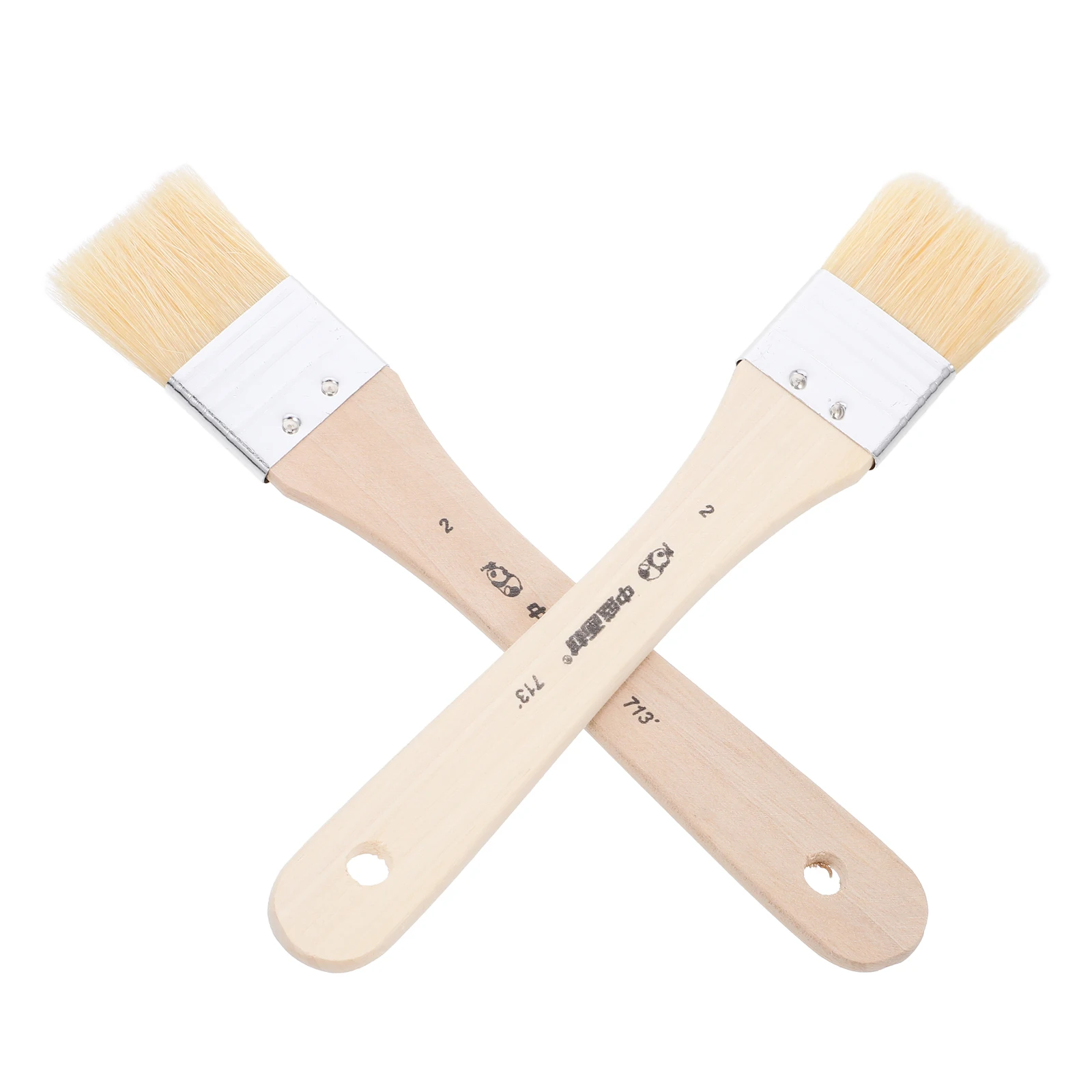 

2 pcs Oil Painting Brush Board Natural Pure Bristle Large Size Wooden Handle for Artists Painting Drawing Cleaning Wall Stencil