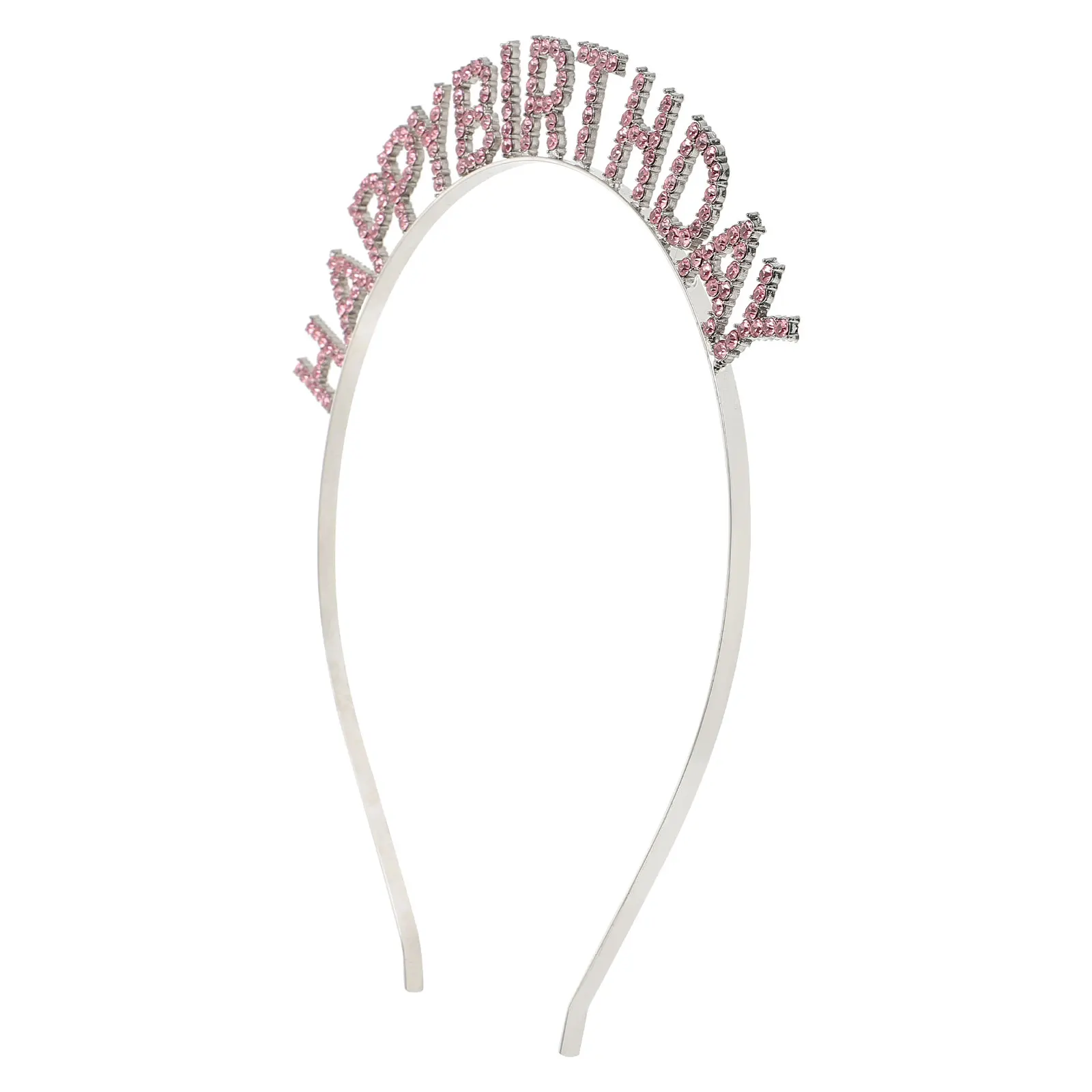 

Birthday Headband For Woman Girl Rhinestone Hairband Party Decor Alloy Hair Decoration Delicate Tiaras Colorful Happy Letter