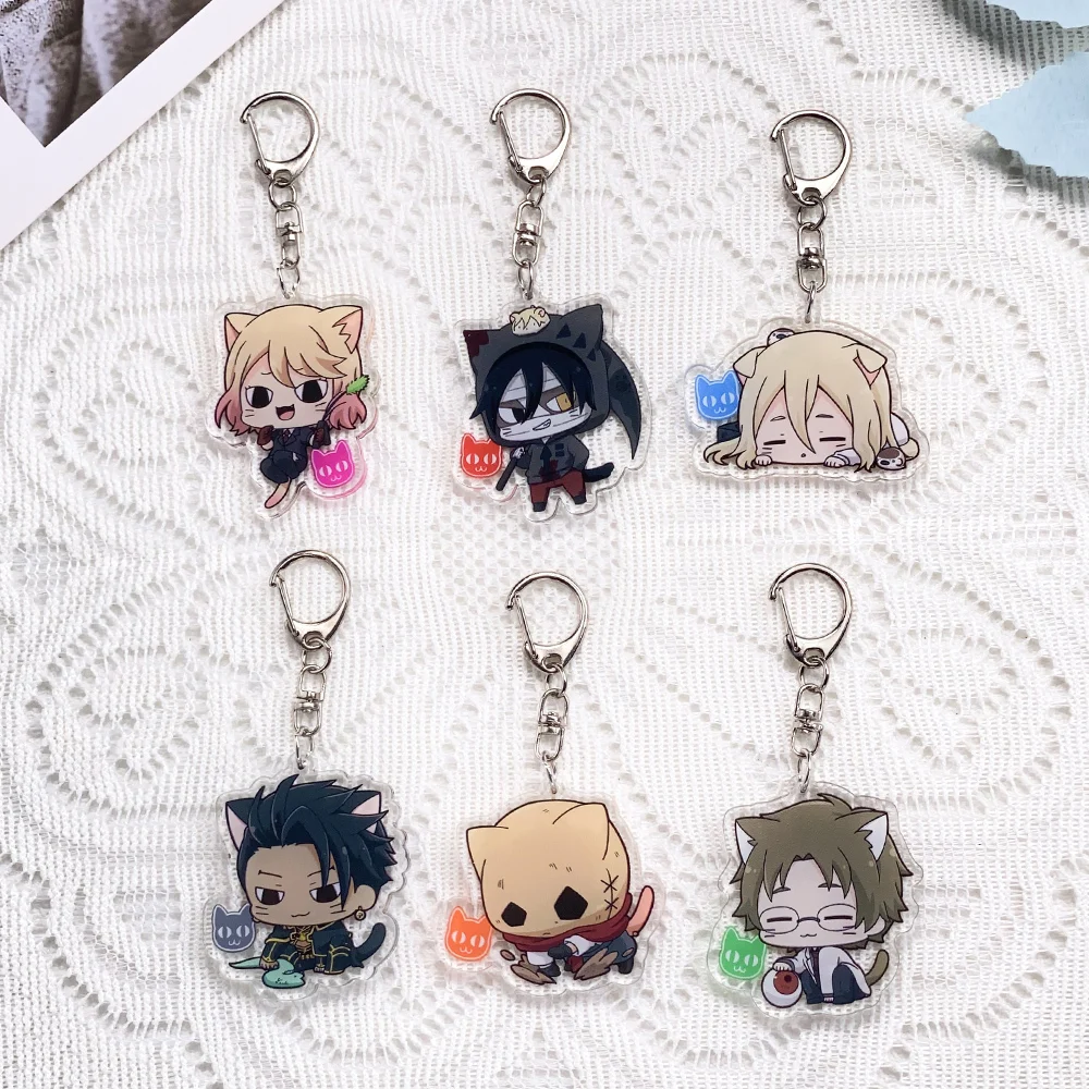 6 Stück Anime-Charaktere, Engel des Todes, Acryl-Schlüsselanhänger, Zubehör, Schlüsselanhänger, Geschenke für Freunde, Cartoon-Taschenanhänger, Rucksack-Anhänger