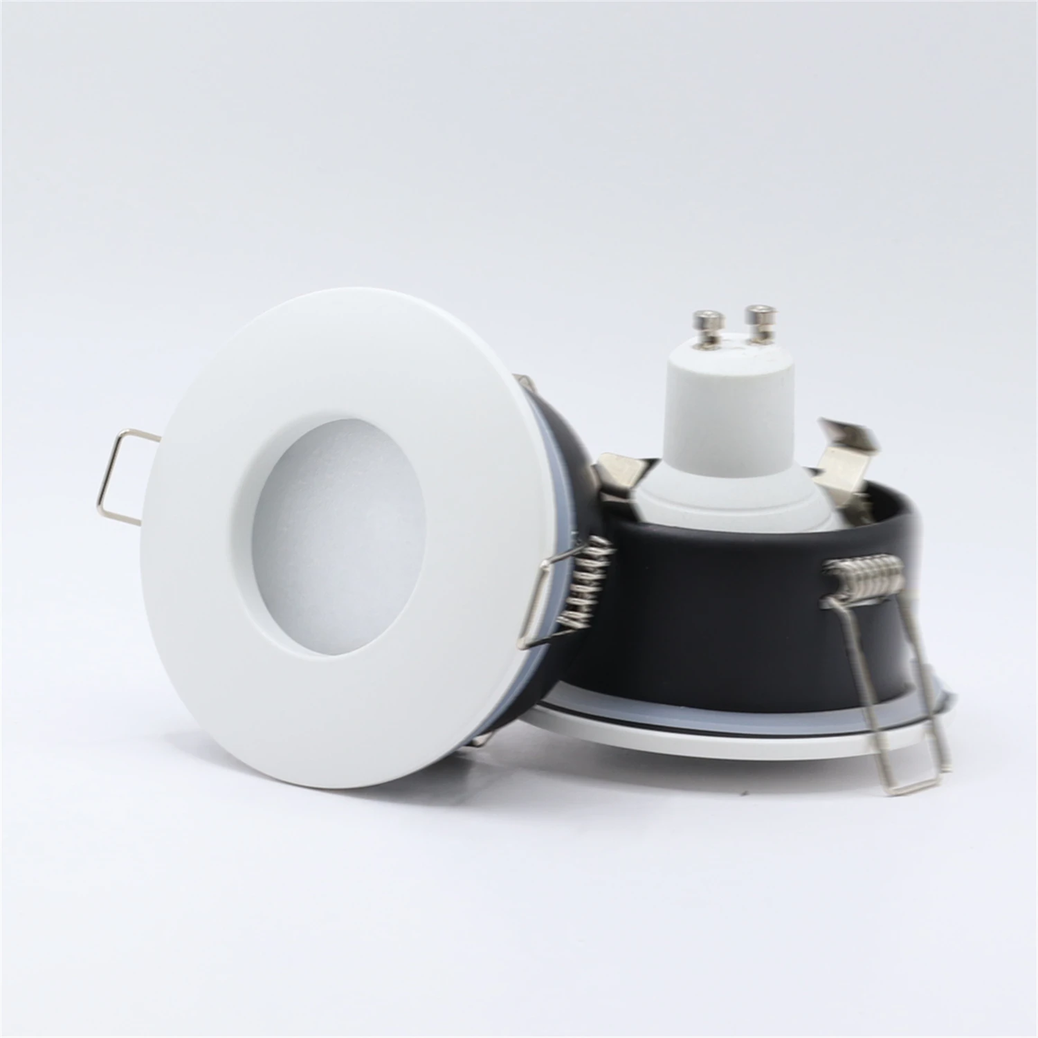 Branco redondo zinco liga Downlight acessórios, recesso Spotlight, Fixture Frame, Cut Hole, 70mm