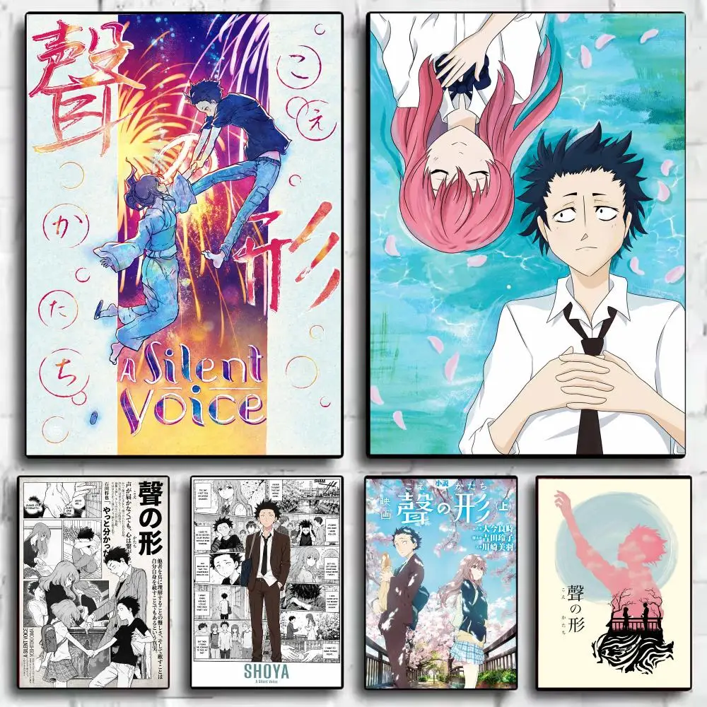 Anime S-Silent Voice Poster Minimalist Wall Art Poster Modern Aesthetic Room Decor Home Decoration