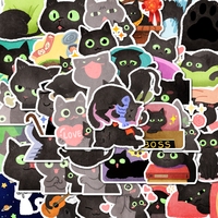 40pcs Party Gifts, Little Black Cat Stickers Self-Pasting Can Be Used For Party Wall Tabletops, Cabinets And Other Decorations