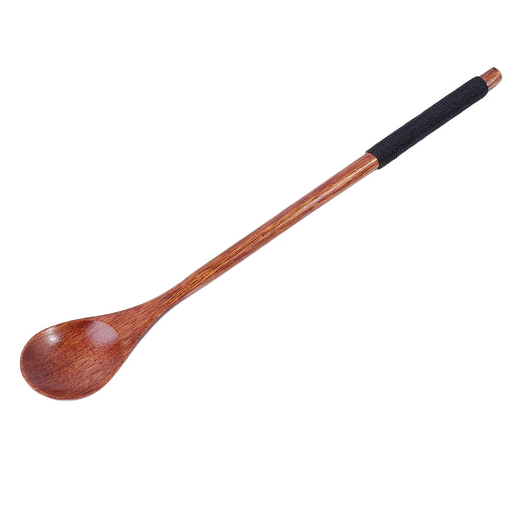 

Dessert Cooking Kitchen Flatware Tableware Long Handle Wooden Spoon Coffee Spoon Soup Spoon Spoons