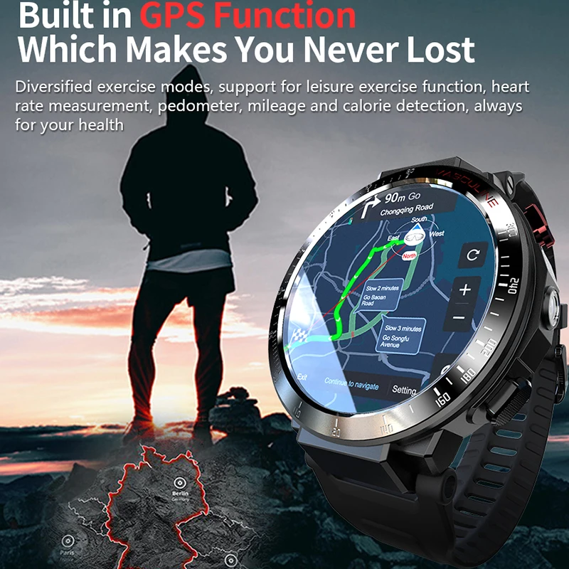 

New arrival 1.6 Inch luxury 4G Smart watches Men 8MP Camera WIFI GPS Smart Watch with HD Camera Heart Rate bluetooth Smart watch