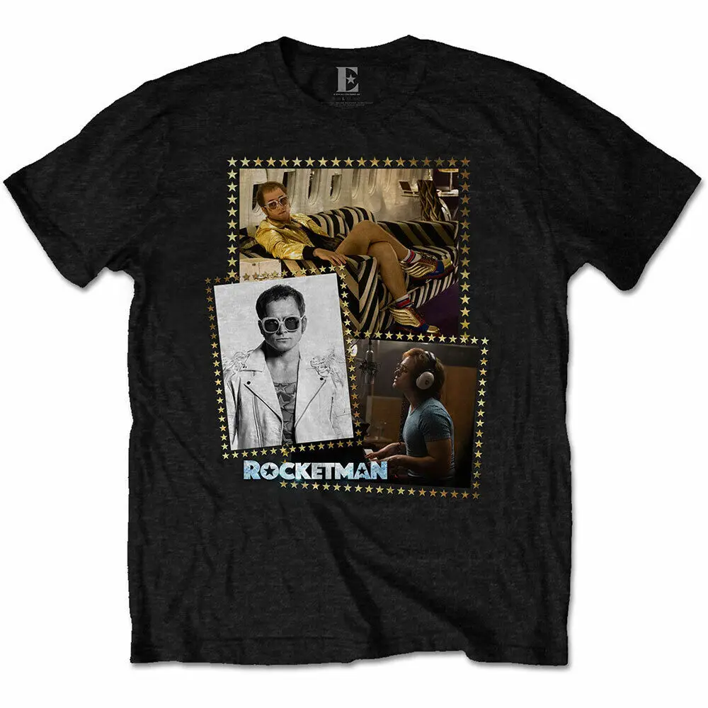 Elton John Rocketman Montage Official Tee T-Shirt Mens Unisex