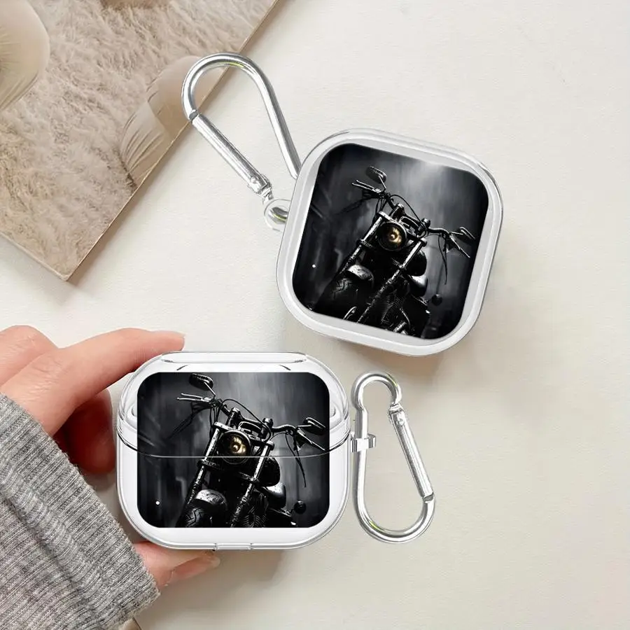 Black Sports Car Rear Art Case For Samsung Galaxy Buds 4Pro 3Pro 3 FE Live 2 4 Pro Clear Earphone Cases Cover