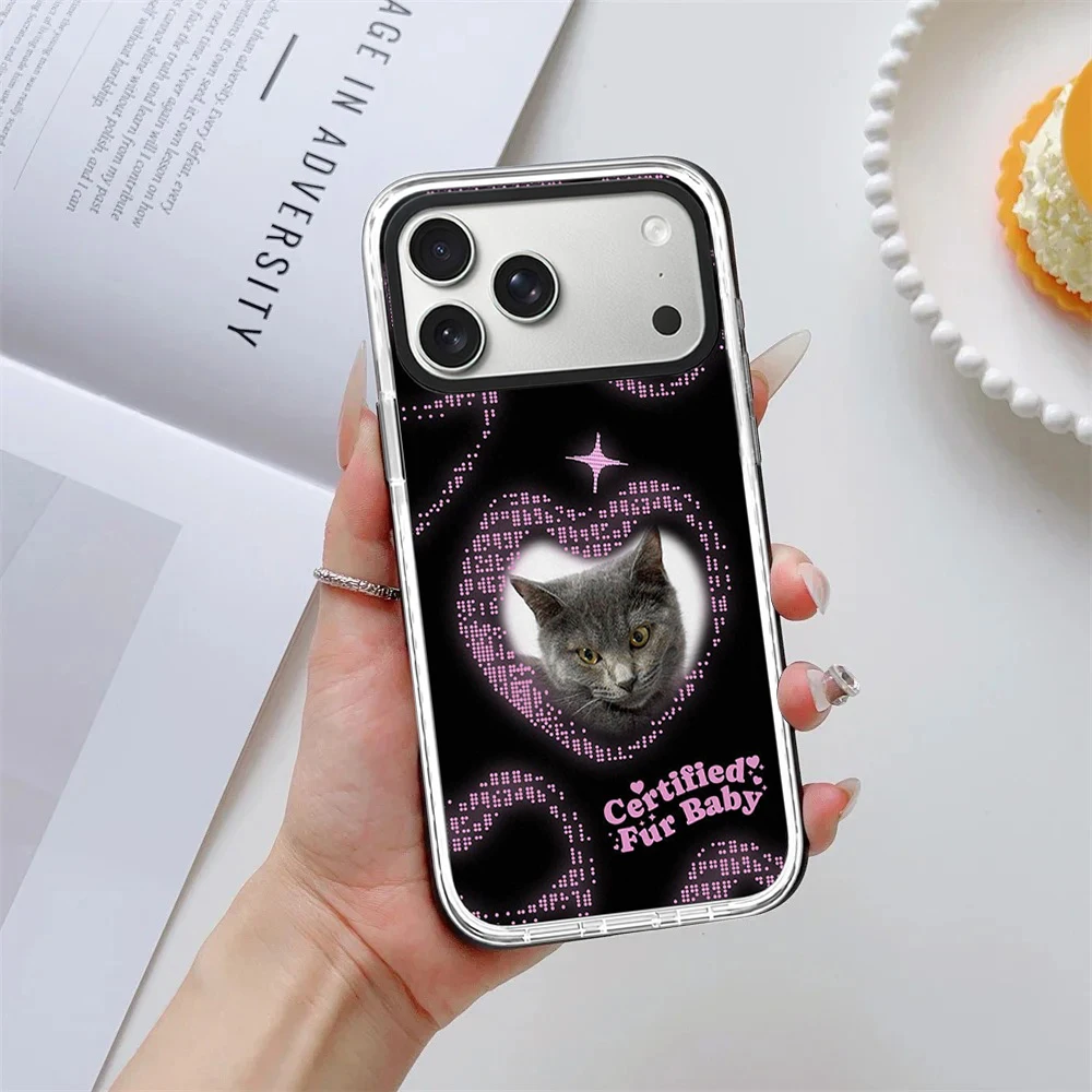 Cartoon Graffiti Brown Bear White Border Magnetic Impact Phone Cover for IPhone 12 13 14 15 16 17 Pro Max Case for IPhone 17 Air