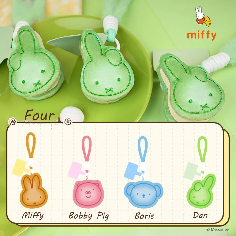 Kawaii Nijntje Pluche Pop Cartoon Sandwich Biscuit Serie Pluizige Rugzak Accessoires Dopamine Knuffelige Pluche Sleutelhanger Perfecte Geschenken