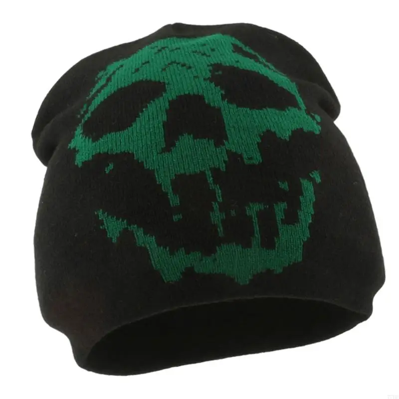 77HE للجنسين أنيمي هالوين جمجمة بيني قبعة شتوية مرنة ناعمة للرياضة في الهواء الطلق غير الرسمية ارتداء اليومية #5