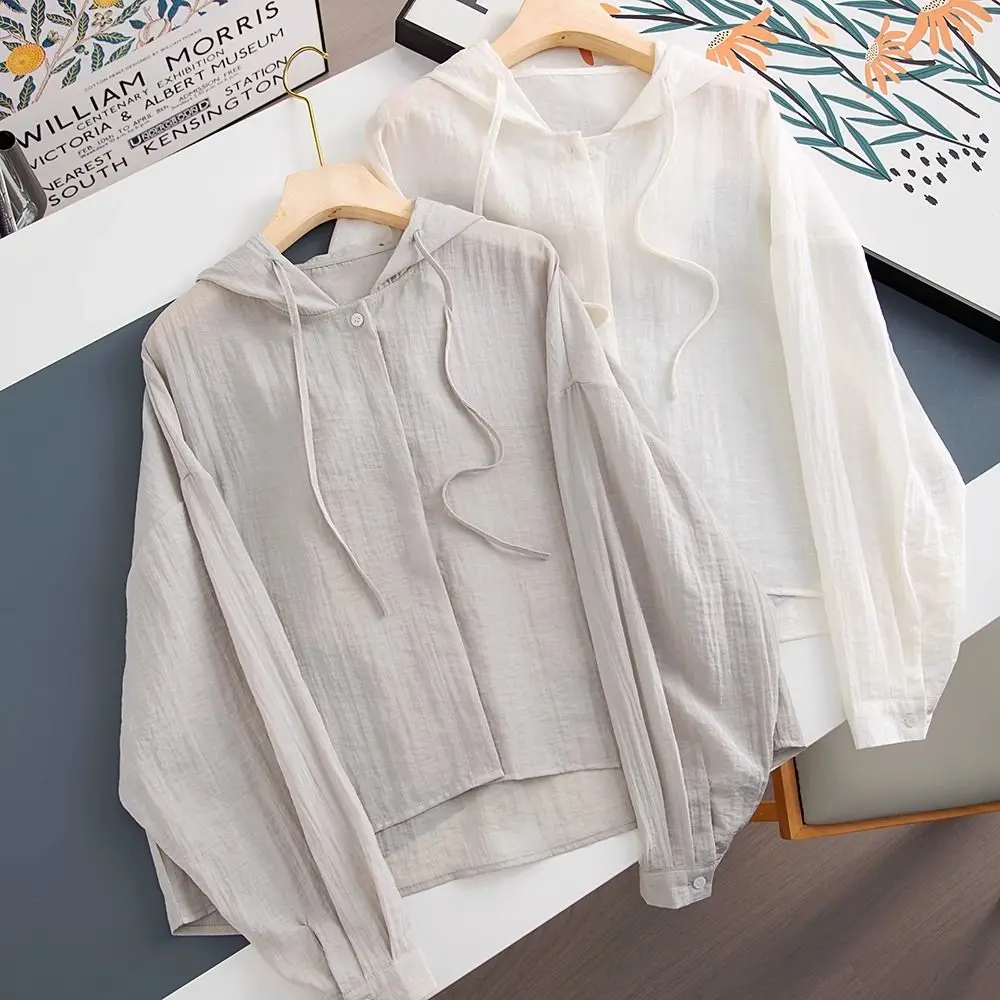 

Lightweight Outdoor Casual Hat T-irt Summer Faion Air Conditioning Cool Feeling Thin Sle Ladies' Commute Windbreaker