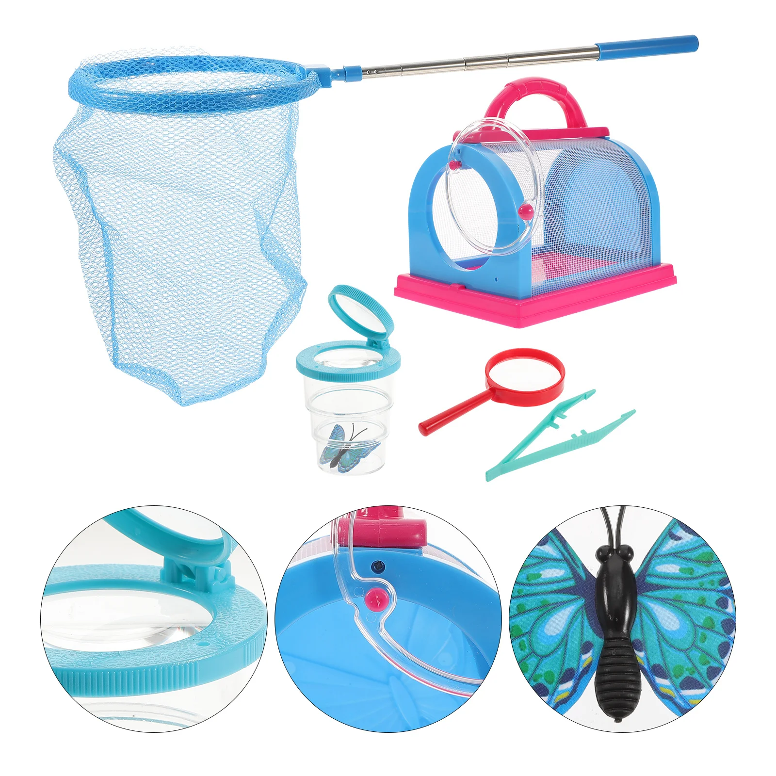 1Set Critter Catcher Bug Cage Magnifying Glass Kit for Kids Boys Observation