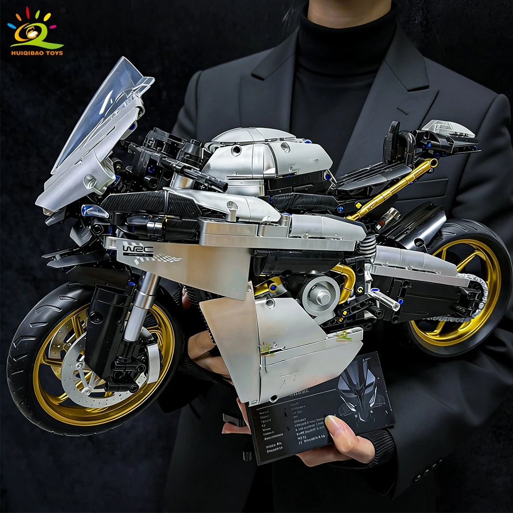 HUIQIBAO MOC 1641 قطعة 1:5 نموذج دراجة نارية اللبنات التقنية دراجة نارية الطوب لعبة للكبار موتو جمع الحلي #5