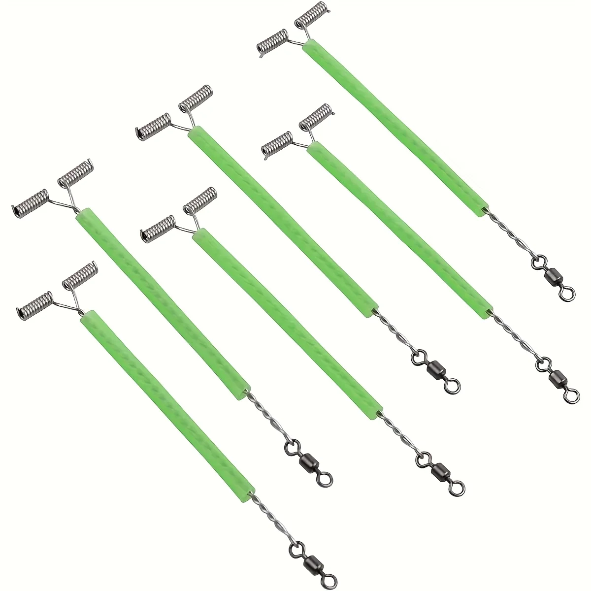 20pcs Luminous Tube Fishing Rigs - With Rolling Swivels, T-Shape Balance Connector - For Night Fishing - Suitable for Freshwater