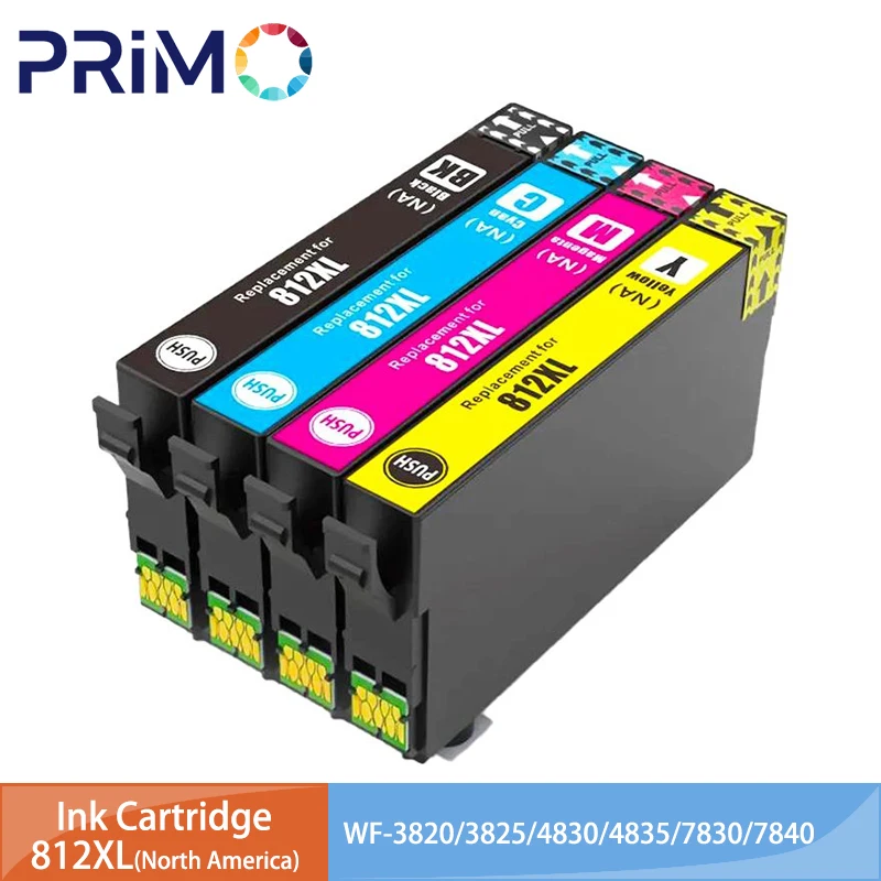 812XL 812 XL T812XL North America Ink Cartridge with Chip for Epson WF-3820 WF-3825 WF-4830 WF-4835 F-7830 WF-7840 WF-7845