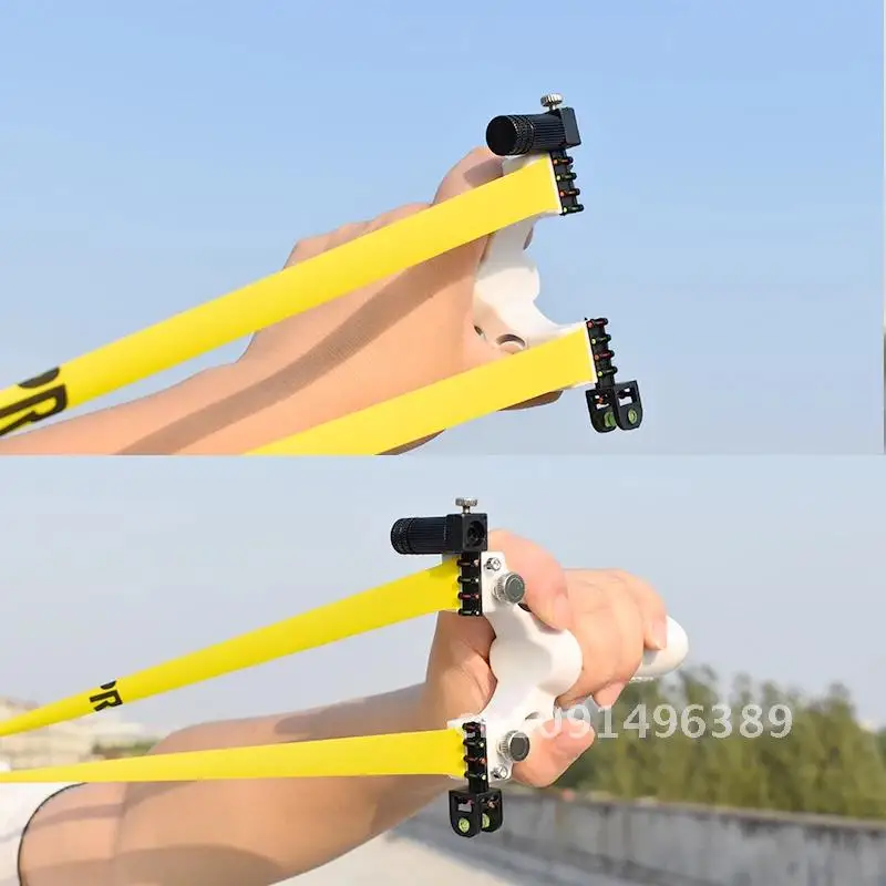 High-quality Laser Aiming Slingshot with Flat Rubber Band Spirit Level High Precision Outdoor Hunting Resin Catapult Toy