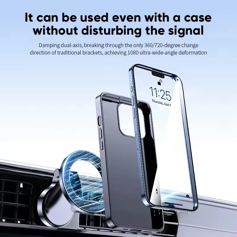 1080 Magsafe Car Phone Holder For Vehicles Mobile Support For The Car Cell Phone Holder in Car For iPhone 16 15 Pro Max Plus