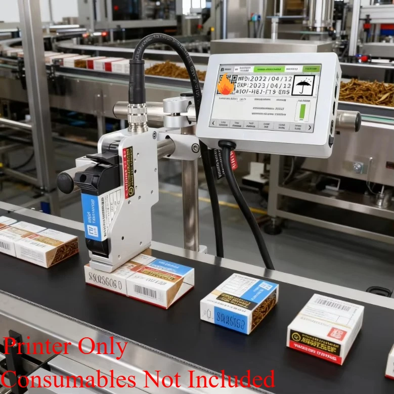 Online Thermal Inkjet Coding Machine 1-12.7mm Print Width High Speed Pipeline Batch Barcode Label Marking Equipment
