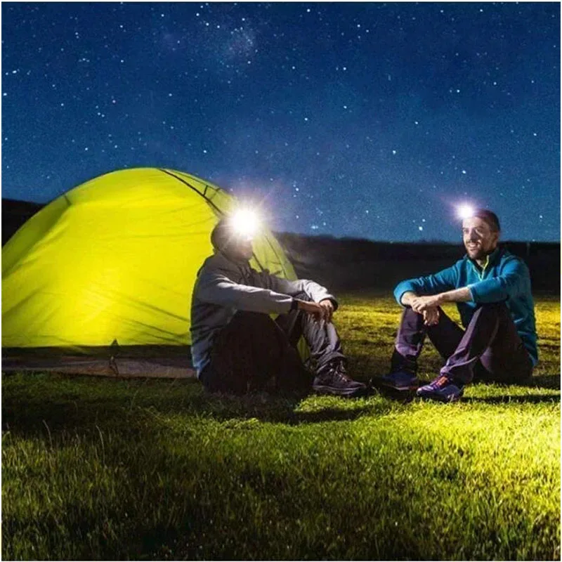 Mini Rechargeable Sensor Headlamp Fishing Camping USB Head Flashlight COB LED Head Light Powerful Torch Headlights Front Lantern