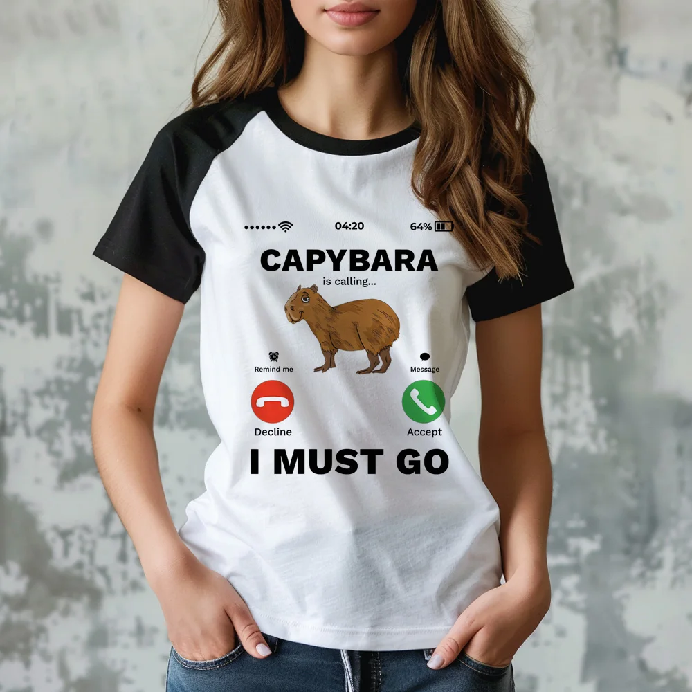 Capybara top women manga Y2K Japanese tshirt girl y2k clothing