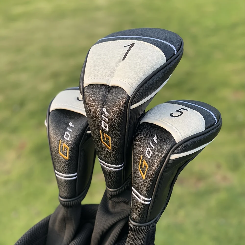 1pc/3pcs Golf Headcovers - Driver, Fairway Golf Protective Cover, Golf Accessories, Dust-proof and Durable Materials Provide view 2