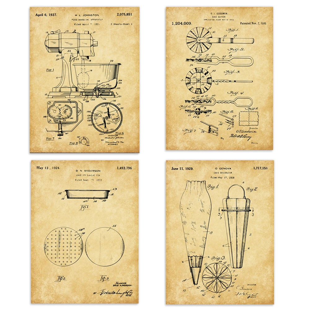 Kitchen Baking Equipment - Cake baking patent 4-piece set, baking