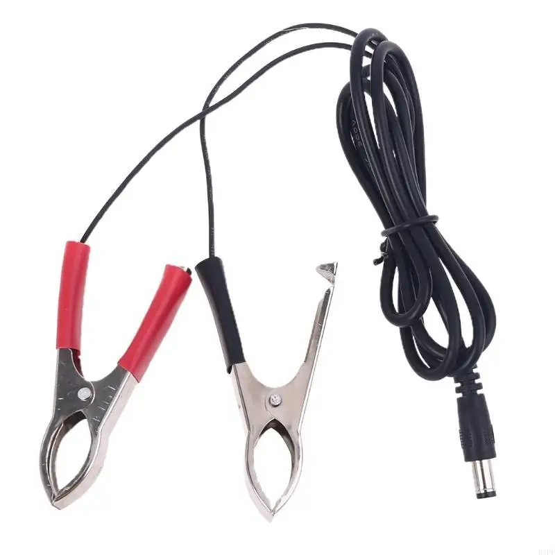 E1PF 5.5x2.1mm for DC Barrel Male Plug to Dual Clips Connector Cable Adapte