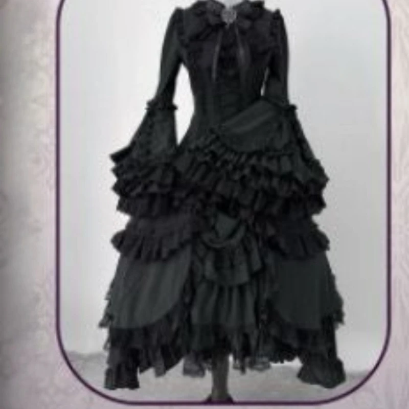 Japanese Gothic Y2k Lolita Style Skirt Set Women Vintage Sweet Flare Sleeve Shirts High Waist Lace Ruffles Irregular Skirt Suiit - view 5