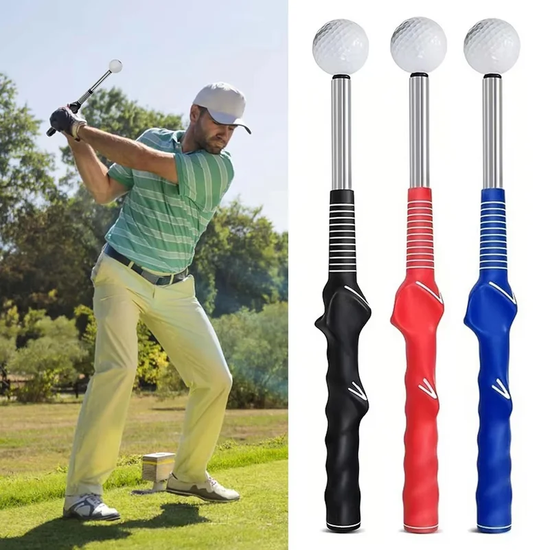 Retractable Golf Swing Training Aid Rhythm Click Sound Golf Grip Trainer Attachment for Indoor Practice Golf Accessories