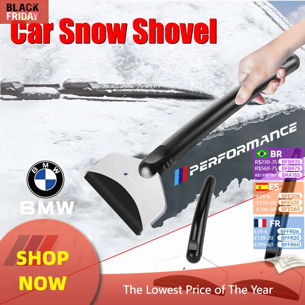 Car Ice Scraper Snow Removal Shovel Winter Windshield Defrost Shovel Accessories For BMW M Performance M3 M5 M6 F01 X1 X2 X3 X4