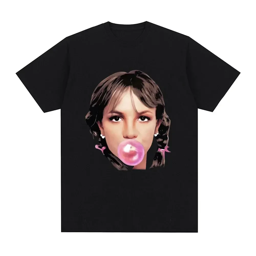 Britney Spears Bubblegum Graphic T-shirt Harajuku Vintage Short Sleeve Tee Shirt Oversized Men Women Fashion Hip Hop T Shirts