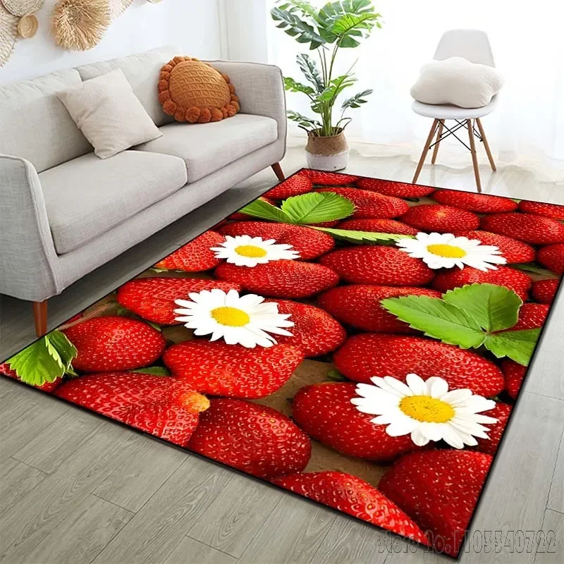 Fruits Art Pattern Carpet for Living Room, Bedroom, Kitchen, Bathroom, Foot Mat, Cloakroom Mats Home Carpet Rug Decor