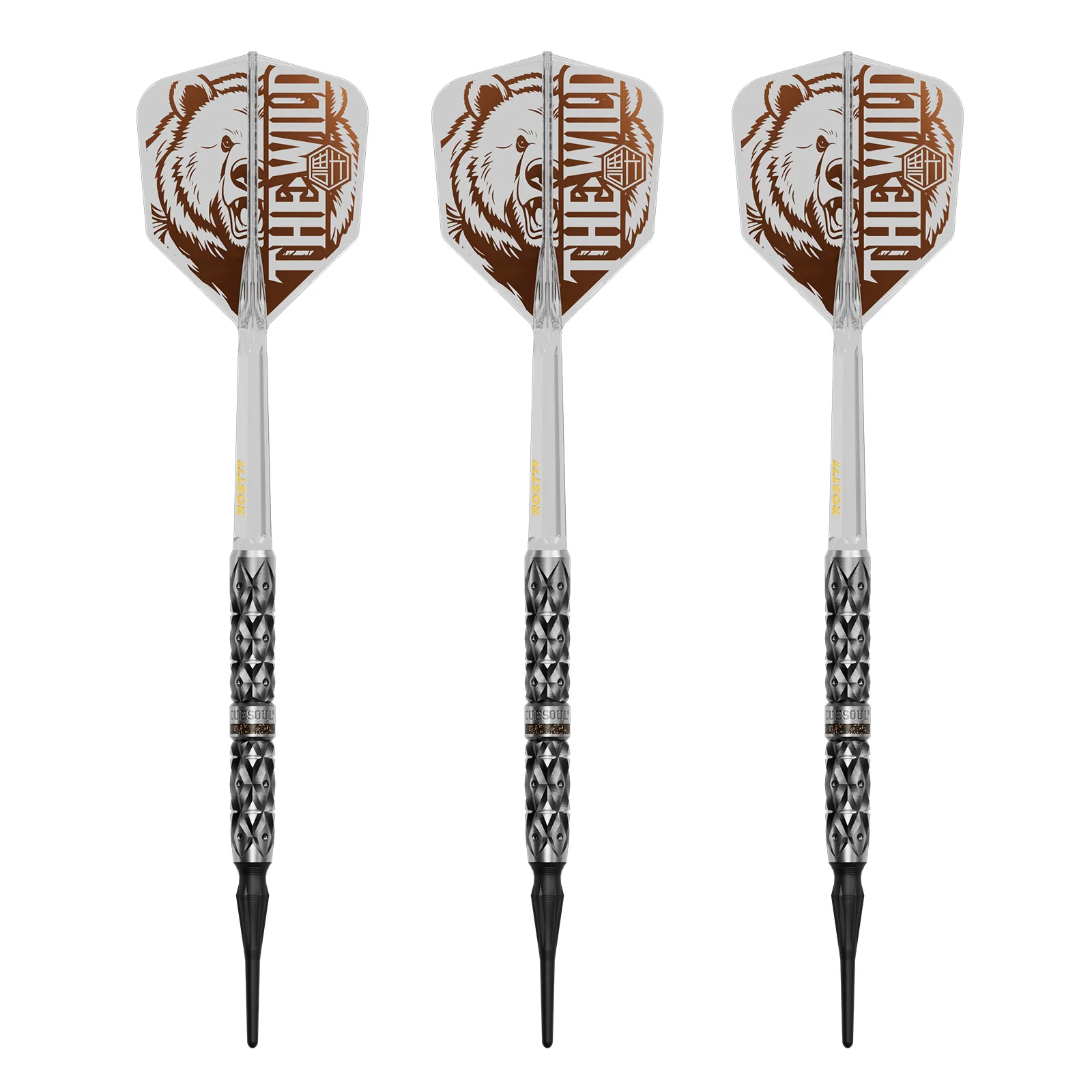 CUESOUL THE WILD Series Soft Tip 90/95% Tungsten Dart Set with Integrated ROST77 Flight-18/19G