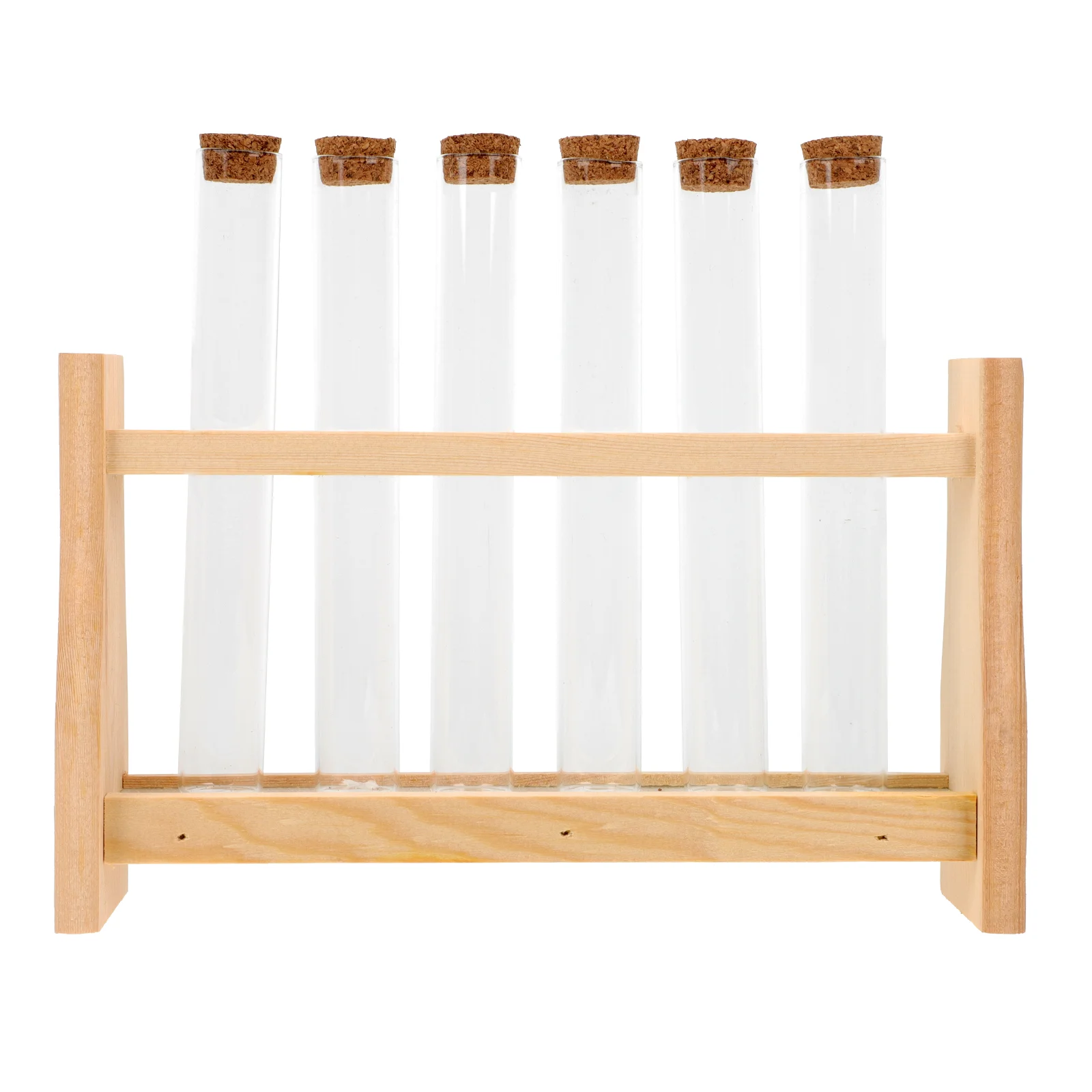 

Perfume Test Tube Rack Tubes Scale Holder with Laboratory Glass Experiment Stand Wooden