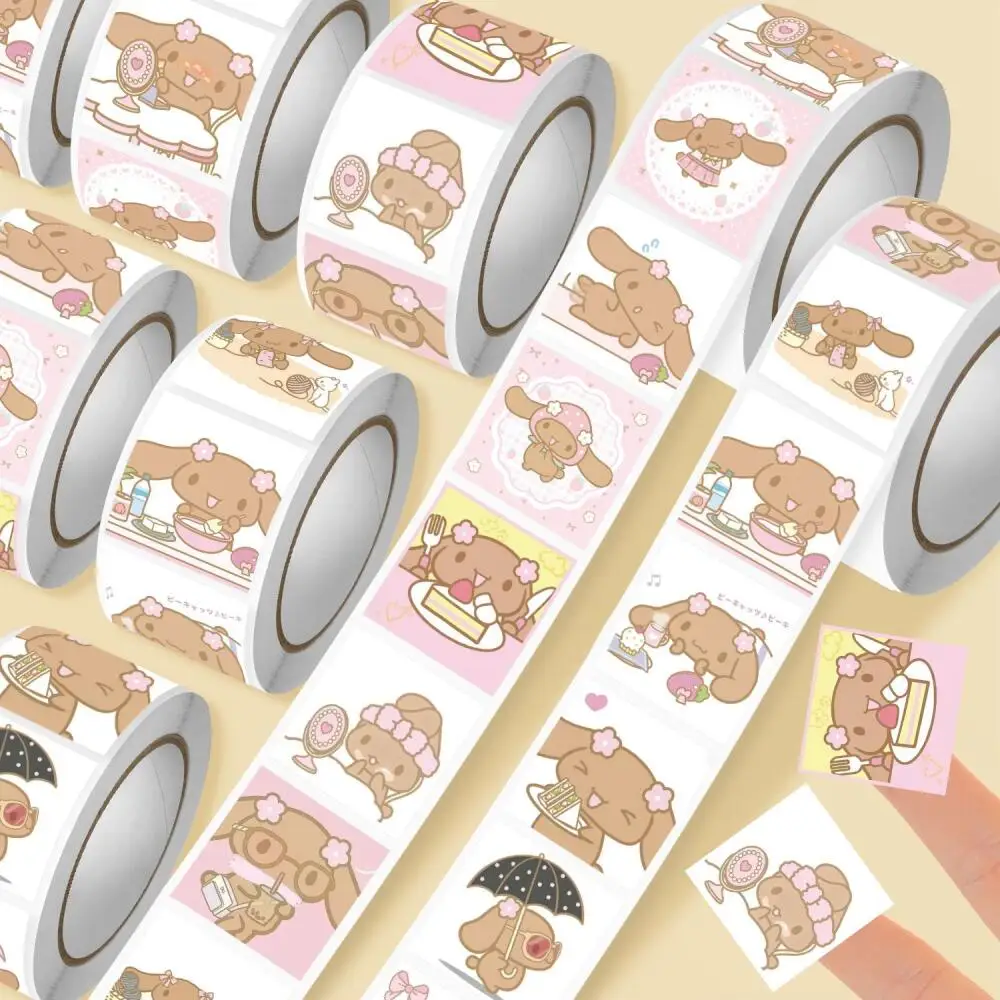 

cartoon Black Skin Cinnamoroll 500 Stickers Girl's Handbook Cartoon Stickers Diy Phone Case Envelope Sealing Stickers Stationery